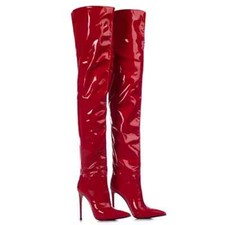  Botas femininas de salto super alto meias de couro acima do joelho sapatos femininos, usado comprar usado  Enviando para Brazil