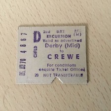 Half. railway. ticket for sale  WOLVERHAMPTON