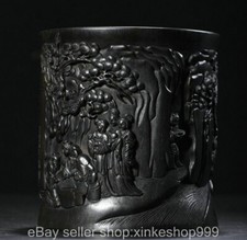 Vaso lápis 5,8" antiga dinastia chinesa escultura em madeira história humana pincel pote comprar usado  Enviando para Brazil