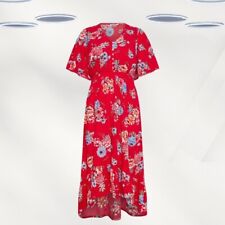 Vestido Midi Ex Feminino Plus Size Estampa Floral Bainha Mergulhada Vermelho, usado comprar usado  Enviando para Brazil