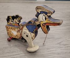 Juguete de madera Walt Disney Fisher Price 1936 cuerda Pato Donald respaldo No. 358 segunda mano  Embacar hacia Argentina