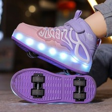 Patins infantis 4 rodas tênis meninos meninas esporte light up sapatos de patinação comprar usado  Enviando para Brazil