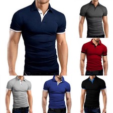 Moda Masculina Slim Fit Manga curta, casual, Gol T-shirt mulscle Tops Tee, usado comprar usado  Enviando para Brazil