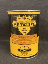 Lata aditiva de óleo para cárter de lata vazia METALIFE 1 quarto. Jones Mfg. ST LOUIS MO comprar usado  Enviando para Brazil