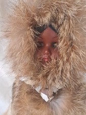 Estatueta tribal vintage arte nativa esquimó arte indígena acabamento de pele real 11" comprar usado  Enviando para Brazil