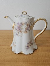 LIMOGES Haviland and Co Tetera Café Tetera con Tapa Borde Dorado 7" segunda mano  Embacar hacia Mexico