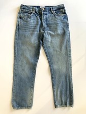 Calça jeans Le Slouch 29 feminina lavagem média leve azul perna reta botão mosca comprar usado  Enviando para Brazil
