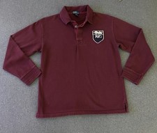 Camisa polo masculina de rugby manga longa Ralph Lauren média 12-14 brasão Borgonha comprar usado  Enviando para Brazil