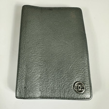 Porta-Capa de Couro Chanel CC para Notebook Planejador de Agenda Prata comprar usado  Enviando para Brazil
