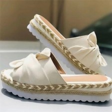 Sandálias femininas Bow Knot chinelos deslizantes internos verão sapatos casuais tamanho comprar usado  Enviando para Brazil