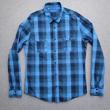 Camisa masculina Osklen Rio de Janeiro manga comprida xadrez azul pequena comprar usado  Enviando para Brazil