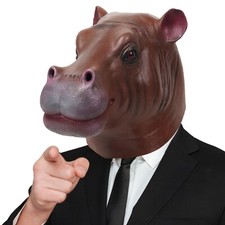 Máscara Halloween látex hipopótamo animal máscara festa carnaval cosplay fantasia adereço comprar usado  Enviando para Brazil