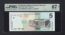 El Salvador 5 colones 1997 P147a não circulado grau 67 comprar usado  Enviando para Brazil