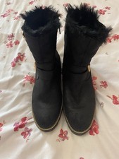 black faux fur boots 6 for sale  BURNLEY