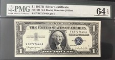 Usado, 1957 B PMG 64 escolha não circulada EPQ US$ 1 dólar nota de certificado prata comprar usado  Enviando para Brazil