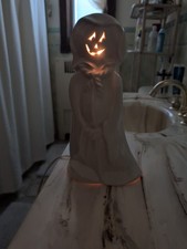 Fantasma de cerâmica vintage com abóbora Jack O lanterna rosto iluminado 12" Halloween  comprar usado  Enviando para Brazil
