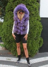 Futro Prawdziwe futro Futro Kamizelka 100% Real Ranch Arctic Fox Fur Hood Lis M/L na sprzedaż  PL
