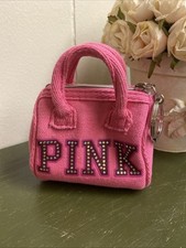 Chaveiro Victoria's Secret rosa 4 polegadas bolsa de moedas bolsa de lona vintage colecionável, usado comprar usado  Enviando para Brazil