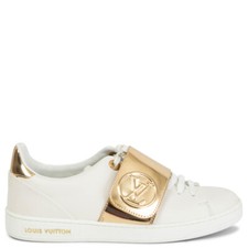 Tênis 65753 autêntico LOUIS VUITTON couro branco e dourado FRONT ROW 36 comprar usado Tênis 65753 autêntico LOUIS VUITTON couro branco e dourado FRONT ROW 36 comprar usado  Enviando para Brazil