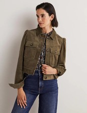 Boden - Przycięta kurtka sztruksowa - Krótka kurtka damska Khaki NOWA - UK 20 EU 50 na sprzedaż  PL