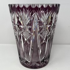 cut crystal purple glass vase for sale  Montrose