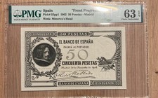 Usado, Spain, Banco de España  PMG 63 EPQ  50 Pesetas 1902 Sin circular comprar usado  Enviando para Brazil