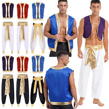 Colete masculino metálico príncipe árabe manga boné com roupa calça fantasia de Halloween comprar usado  Enviando para Brazil