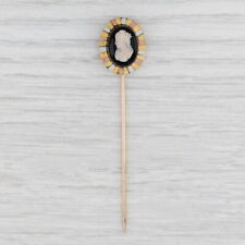 Usado, Antiguo Onix Concha Tallado Camafeo Stick 10k Oro Figural Tri-Tono Oro comprar usado  Enviando para Brazil
