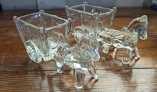 Prato de doces vintage grande de vidro prensado transparente cavalo e carrinho/conjunto de 2, usado comprar usado  Enviando para Brazil