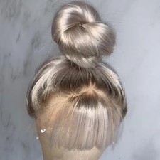 Usado, Peruca reta ombre cinza loira renda completa 100% cabelo humano 180% densidade comprar usado  Enviando para Brazil