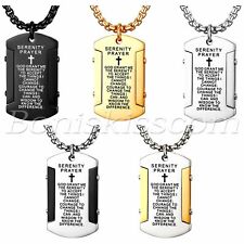 Colar pingente masculino de aço inoxidável cruz de Cristo Bíblia etiqueta de cachorro corrente de trigo comprar usado  Enviando para Brazil