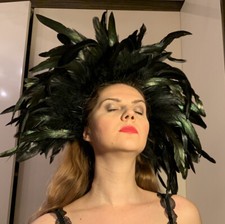 Headdress headgear black for sale  LONDON