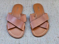 Sandália Feminina Arezzo Couro Marrom Sapato Flas Superior Tamanho 37Fabricado na UE Brasil comprar usado  Enviando para Brazil