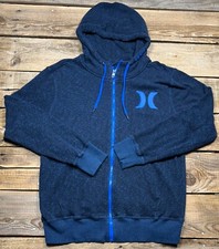 Moletom com capuz masculino Hurley manga longa zíper completo azul grande comprar usado  Enviando para Brazil