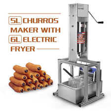 5L kommerzielle elektrische vertikale manuelle Churros Maker Maschine w/Friteuse comprar usado  Enviando para Brazil