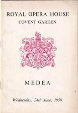 Opera Programme 1959 Medea Maria Callas 24 June Cossotto Jon Vickers Zaccaria comprar usado  Enviando para Brazil