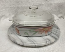 Caçarola quadrada CorningWare floral pêssego A-2-B 2 litros RARA comprar usado  Enviando para Brazil
