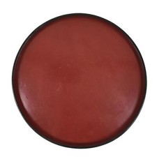 Usado, Bandeja de servir de madeira lacada japonesa Obon vintage redonda vermelha vermelhão preta L430 comprar usado  Enviando para Brazil