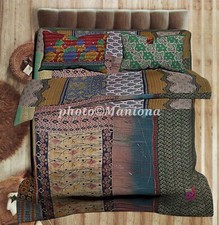 Colcha de algodão puro indiano Kantha colcha cobertor jogar roupa de cama estampa de flores comprar usado  Enviando para Brazil