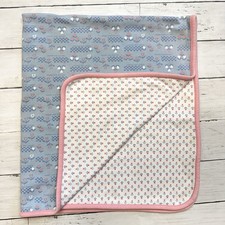 Cobertor de bebê vintage Gymboree cheques e flores floral algodão azul rosa branco comprar usado  Enviando para Brazil