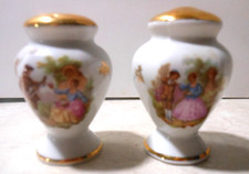 Saleiro de porcelana vitoriana Limoges sal pimenta parte superior dourada branca França L@@K, usado comprar usado  Enviando para Brazil