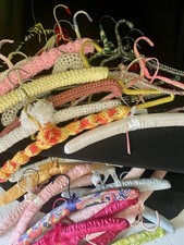 Lote de 32 cabides decorativos cobertos vintage organização de armário colorido comprar usado  Enviando para Brazil