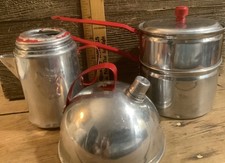 Chaleira de apito vintage para brinquedos infantis de alumínio coador de cozinha  comprar usado  Enviando para Brazil
