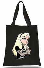 Bolsa tote de algodão tatuagem rebelde Alice no País das Maravilhas presente de lona ECO JD  comprar usado  Enviando para Brazil