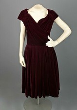 Vestido feminino vintage de veludo roxo anos 40 e 50 tamanho P década de 1940 década de 1950, usado comprar usado  Enviando para Brazil