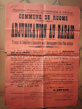 Ancienne affiche adjudication d'occasion  France