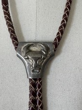 Usado, Fernando Mendez Mateo TAXCO México BOLO TIE 950 prata couro boi boi comprar usado  Enviando para Brazil