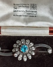 Broche de flores prata pasta de zircão azul OURIVES E OURIVES caixa 50mm, usado comprar usado  Enviando para Brazil