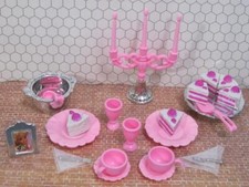 LOTE DE BOLO DE ANIVERSÁRIO PARA SALA DE JANTAR CASA DE BONECAS BONITA DOBRÁVEL DÉCADA DE 1990 boneca Barbie conjunto 1:6 comprar usado  Enviando para Brazil