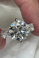 RARO ANEL SOLITÁRIO DE DIAMANTE TRATADO BRANCO CERTIFICADO 8,50 quilates em prata 925 comprar usado  Enviando para Brazil